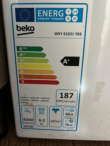 dentin pasta: Paltaryuyan maşın Beko, 6 kq, İşlənmiş, Avtomat, Qurutmasız, Kredit yoxdur, Ödənişli çatdırılma, Pulsuz çatdırılma — 2