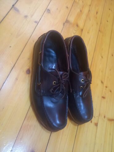 Ayaqqabılar: Dəri loafer/boat tipli kişi ayaqqabısı - Rəng: tünd qəhvəyi -