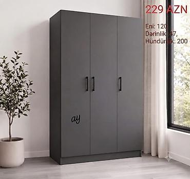 3 qapılı geyim dolabı – qrafit rəng Ölçülər: - Eni: 120 sm - lalafo.az -da 3 qapılı geyim dolabı – qrafit rəng Ölçülər: - Eni: 120 sm -