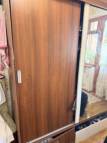 skaf kupe: Sürgülü qapılı paltar şkafı - Material: taxta/laminat örtüklü, tünd — 3