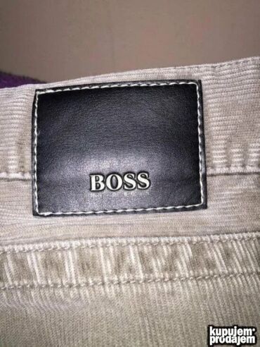 Pantalone: Original Hugo Boss pantalone 33/34 100% cotton Tamnobraon boja — 13