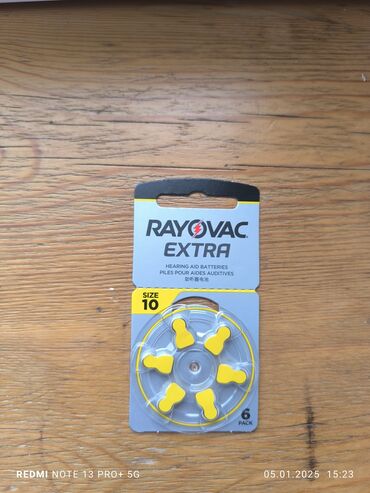 daya: Qulaq batareykalari. Rayovac a10. Bir blok da var 60 azn. 10 paket