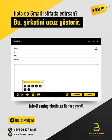 Digər xidmətlər: ✉️ Gmail ilə işləyirsən? Bu, şirkətini ucuz göstərir. 👉 Korporativ — 1