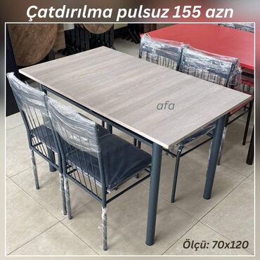 Divan və masa dəstləri: Restoran, kafe, bağ, mətbəx və s üçün masa destleri Masa + 4 Stul 155