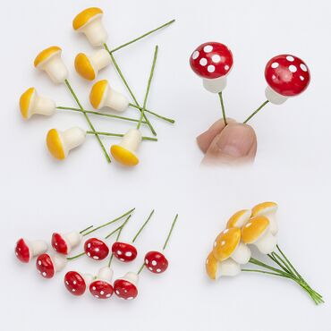 добавки для слаймов: Мини-грибочки декоративные (набор) Очаровательные декоративные