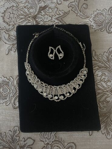 серебро печатки: Ожерелье с серьгами