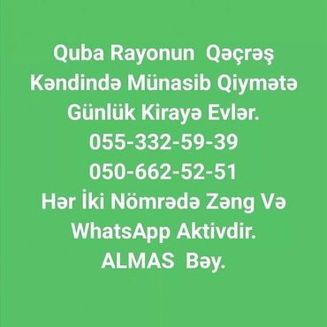 Günlük kirayə evlər: 100 kv. m, 3 otaqlı, İnternet, Telefon, Qaz — 27