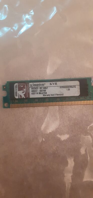 ram ddr2 notebook: Operativ yaddaş (RAM) Kingston, 2 GB, 3000 Mhz, DDR2, PC üçün, Yeni