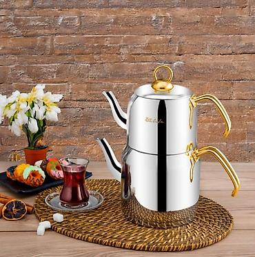 Çay dəsti, rəng - Gümüşü, Metal