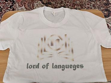 наски мусульманские: Футболка с принтом “lord of languages” - Цвет: белый - Принт: крупный — 1