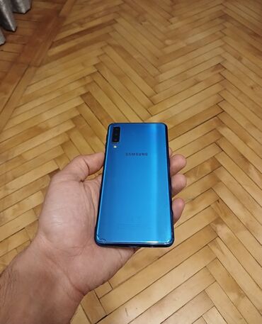 samsung a7 2018: Samsung Galaxy A7 2018, 128 GB, rəng - Mavi, Sensor, İki sim kartlı