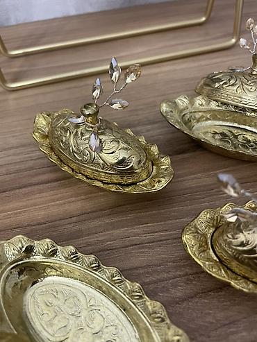 mis samovar: Məhsul: Qapaqlı dekorativ mis qablar dəsti 10 ədəd, Türkiya, suvenir — 8