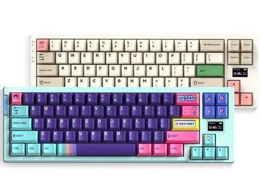 светящийся клавиатура: Механическая клавиатура VGN X68 Neon, голубая, PBT кейкапы, Gasket