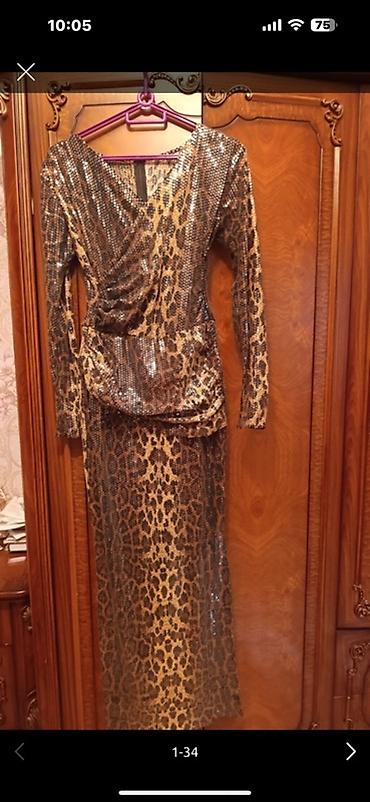 vecerni donlar: Leopar naxışlı ziyafət geyimi Tezedi - Model: Uzun, bədənə oturan — 1