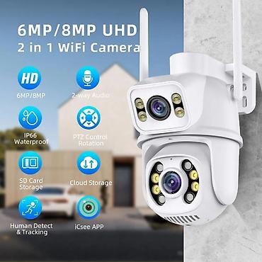 ev ucun kamera: 6MP/8MP UHD 2-in-1 Wi‑Fi PTZ Təhlükəsizlik Kamerası - İkiqat obyektiv — 2