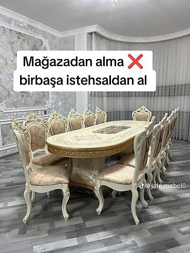 perde: Qonaq otağı üçün, Yeni, Açılmayan, Oval masa, 12 stul — 1