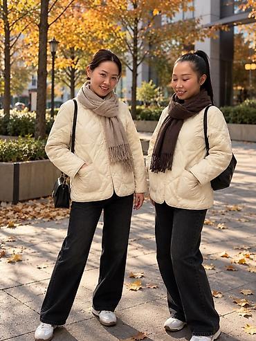 куртки uniqlo бишкек: Женская стёганая куртка лёгкого утепления в повседневном городском — 5