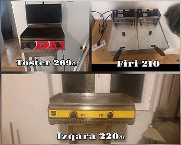 Digər biznes avadanlığı: Firi aparatı 210₼ Toster 269₼ Izqara 220₼ BAŞQA AVADANLIQLARDA VAR — 1