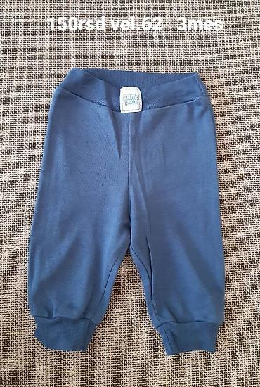 patike dior: Bebi pantalone Pom Pom, plave boje. - Veličina: 62 (približno za 3 — 1
