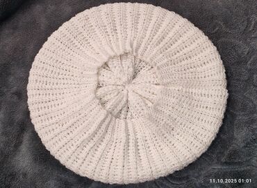 Шапки: Шапка, Беретка, Хлопок, Осень-весна, Вязаная модель — 2