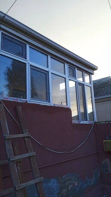 Plastik pəncərələr: Yeni İkiqat şüşə paketi Plastik pəncərə, Еni: 80 sm, Uzunluğu: 200 sm, Pulsuz quraşdırma — 14