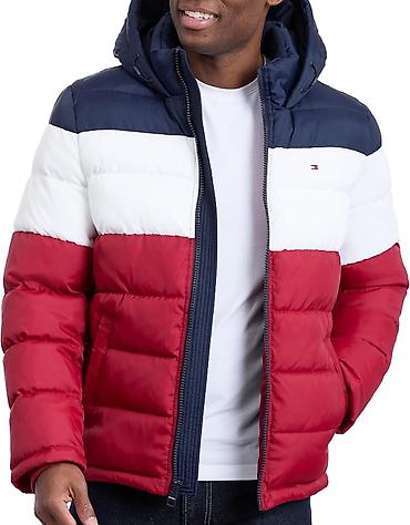 tuklu geyim: 🟦⬜️🟥Tommy Hilfiger Men's Down Alternative Hooded Puffer Jacket (Yeni) — 3