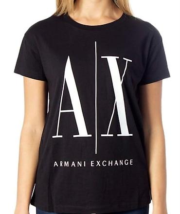 paltar alan: Armani Exchange qadın T‑şörtü - Model: A|X loqolu qısaqollu T‑şört - — 1