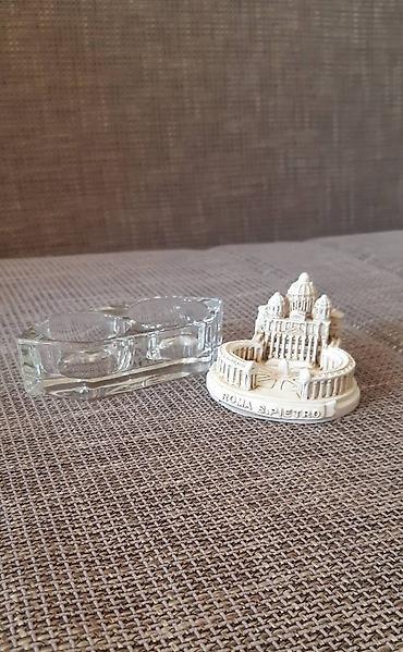 tupperware flasice: Dekorativni set za sto – stakleni držač za dve svećice i suvenir — 1
