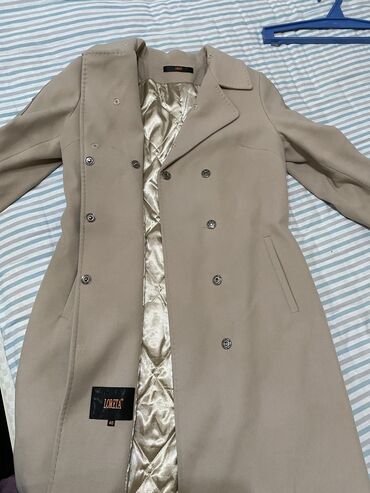 кожанный пиджак мужской: Пальто, Зима, Кашемир, По колено, С поясом, M (EU 38)