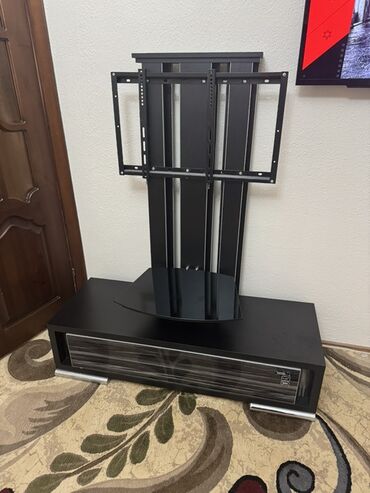 настенная полка под телевизор бишкек: Телевизордун шкаф жана стенди, Полго орнотулма, ЛДСП, түсү - Кара