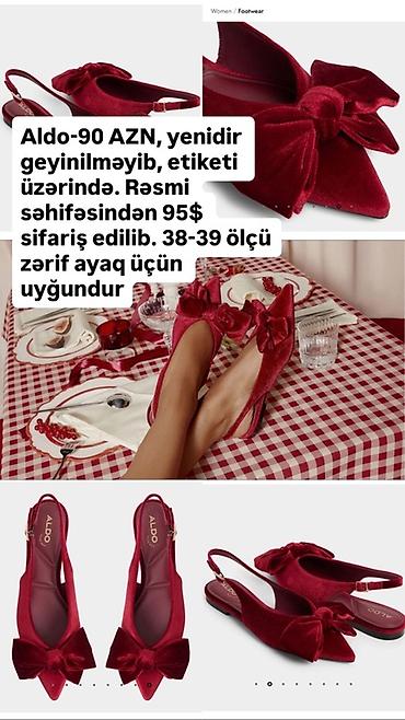 Baletkalar: Baletkalar, Aldo, Ölçü: 39, rəng - Qırmızı, Yeni — 1