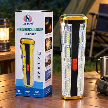 Fənər 4 tərəfli 8062 Bu günəş enerjisi ilə işləyən çoxfunksiyalı LED
