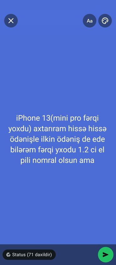 iphone xr qiymeti islenmis: IPhone 13, Hissə-hissə ödəniş