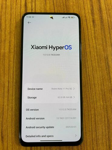 islenmis telfonlar: Redmi Note 11 Pro, 64 GB
