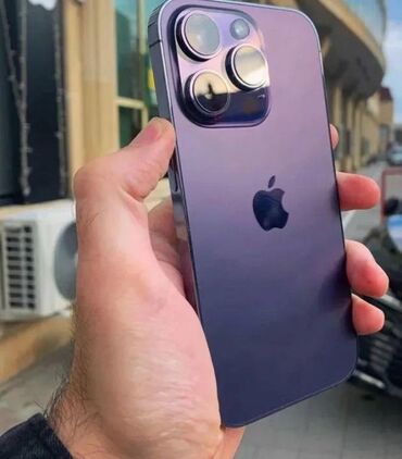 Apple iPhone: IPhone 14 Pro, Б/у, 128 ГБ, Deep Purple, Защитное стекло, Чехол, 85 %