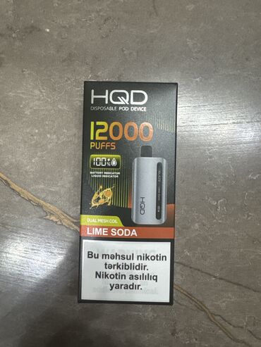 Qəlyan, vayp və aksesuarları: HQD Glaze 12000 puffs lime soda. 1 saat evvel almisam 100% yag 100%