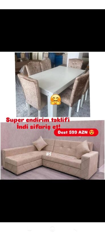 обеденный стол купить: Künc divan və masa desti yeni qonaq otağı mebeli