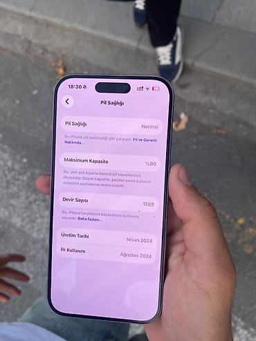 i̇phone 16e: IPhone 15 Pro, 256 GB, Gümüşü, Face ID — 1