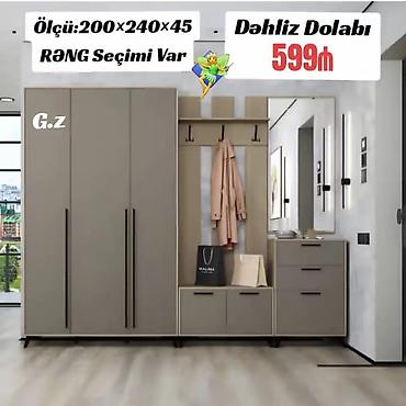 ikinci el dehliz dolabi: Dəhliz dolabı – ölçü: 200×240×45 sm Rəng seçimi var. - Komplekt — 1