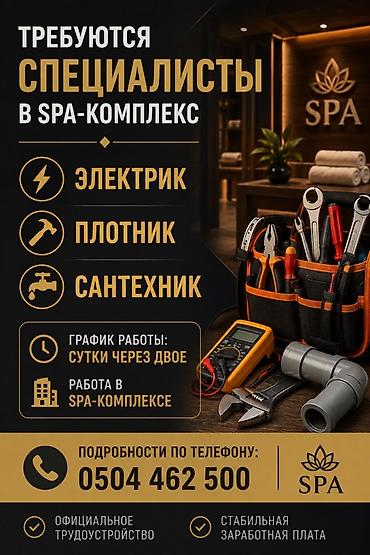 плотник: Вакансии в SPA-комплексе: требуются специалисты Ищем: - Электрик - — 1