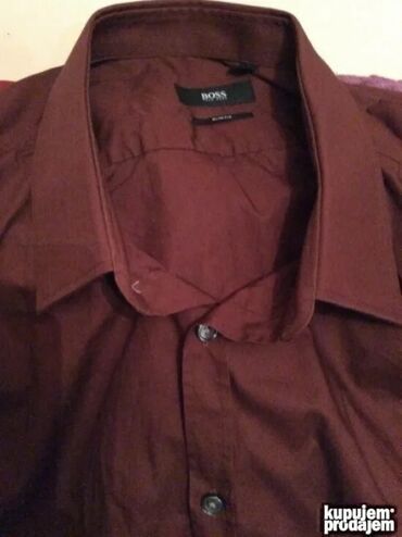 Košulje: Košulja Na duge rukave, XL, L, Hugo Boss, bоја - Bordo, Pamuk — 1
