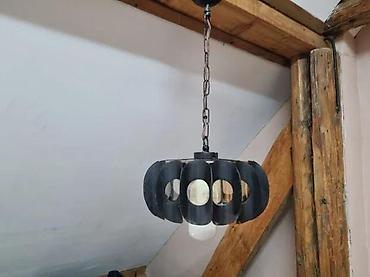 STARI METALNO STAKLENI LUSTER SIJAJ HRASTNIK | Stari metalno