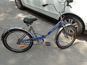 Lada Sport 720 modeli qatlanan velosiped. Göy və boz rənglərin