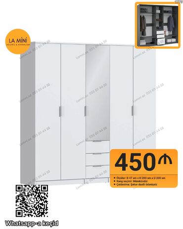 Divanlar: Düz dolab, Yataq otağı üçün, Paltar üçün, Açılan, Korpuslu, 5 qapı