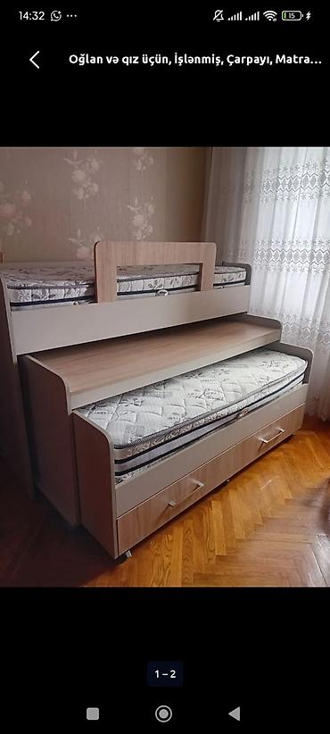 Oğlan və qız üçün, İşlənmiş, Çarpayı, Matras ilə, Siyirməli, Laminat