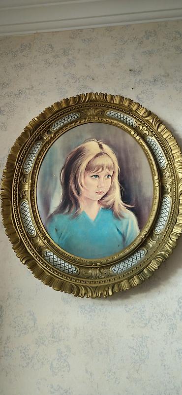 zeytun yağı: Oval portret tablo – qız uşağı təsviri - Texnika: yağlı boya — 2