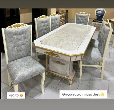 Masa və oturacaq dəstləri: Qonaq otağı üçün, Yeni, Açılmayan, Dördbucaq masa, 6 stul -da lalafo.az — 13 Masa və oturacaq dəstləri: Qonaq otağı üçün, Yeni, Açılmayan, Dördbucaq masa, 6 stul — 13
