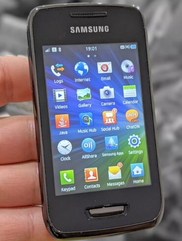 samsung ucuz telefonlar: Samsung S5380 Wave Y, цвет - Черный, Сенсорный