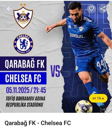 Maskalar, eynəklər: Qarabağ FK – Chelsea FC futbol oyununun biletləri 5 ədəd bilet. 17