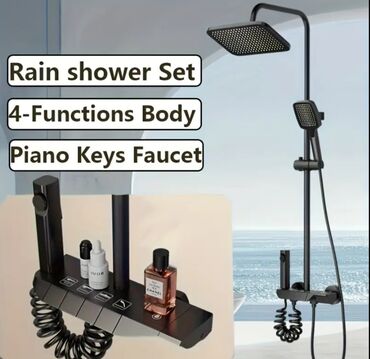 Mətbəx kranları: Yağış effektli duş dəsti – 4 funksiyalı korpus və “piano düyməli”